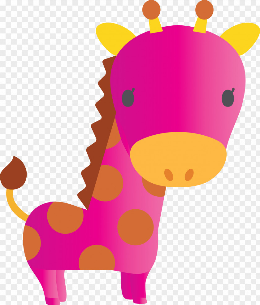 Giraffe Pink Giraffidae Cartoon Snout PNG