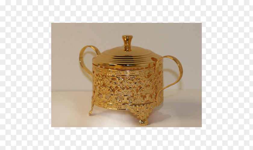 Brass Sugar Bowl Teapot Tray Porcelain PNG