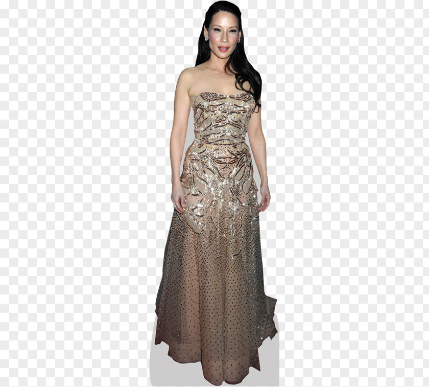 Lucy Liu Shoulder Cocktail Dress Gown PNG