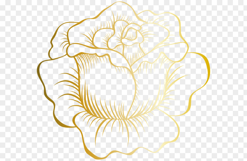 Rose Gold Edge Flower Clip Art PNG