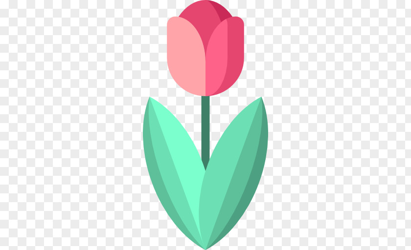 Valentines Day. Tulip Green Petal Clip Art PNG