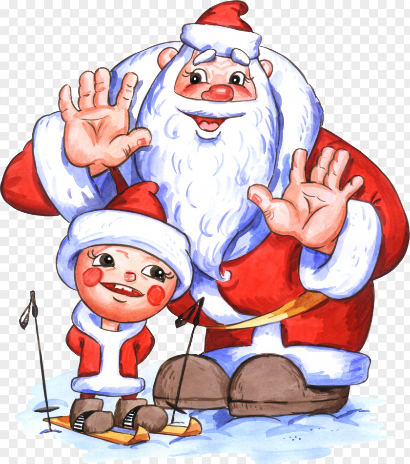 Santa Ded Moroz Snegurochka New Year Holiday Christmas PNG