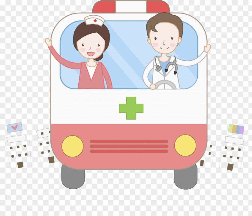 Cartoon Ambulance Fire Engine PNG