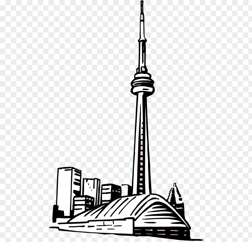 CN Tower Drawing Sketch PNG