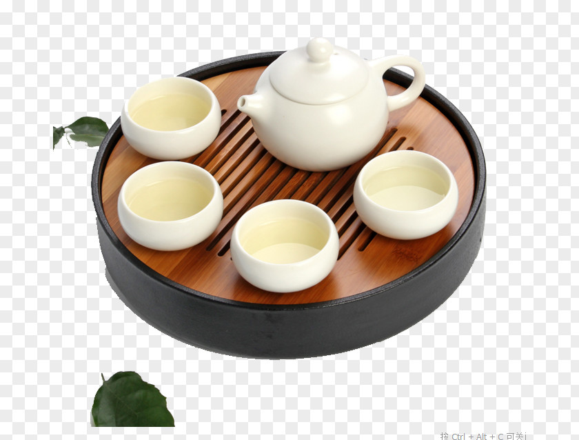Six Sets Of Ceramic Tea Pot Combination 4 + 1 Cup Bamboo Tray Set Butter Kettle Teapot PNG