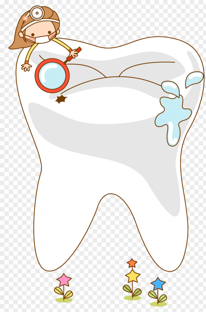 Cartoon Teeth And Doctors Tooth Brushing Mouth Child Dentistry PNG