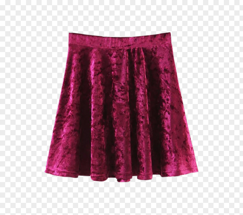 Linie Skirt Velvet A-line Red Velour PNG
