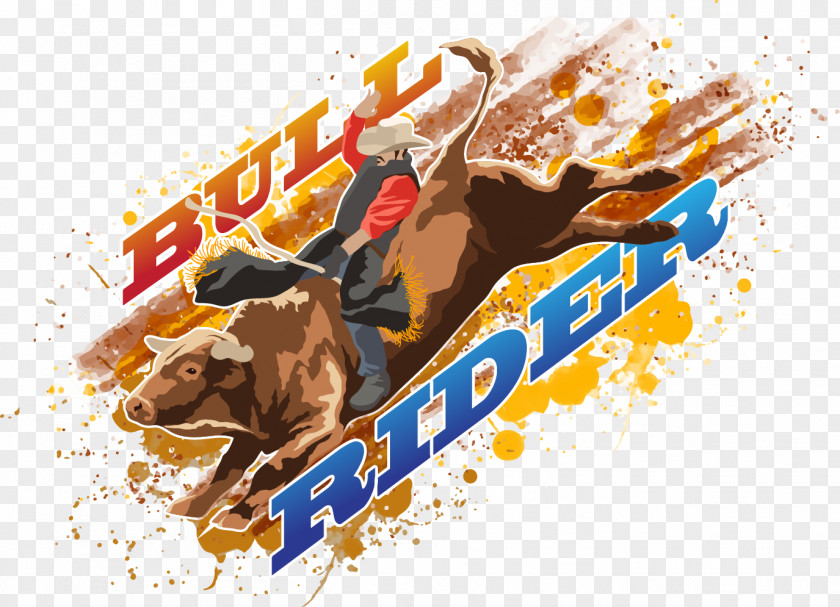 Vector Bull Riding Bullfighting Illustration PNG