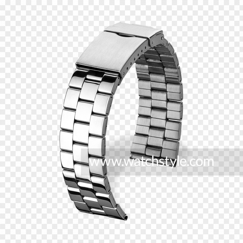 Shiny Metal Silver Watch Strap Product Design PNG