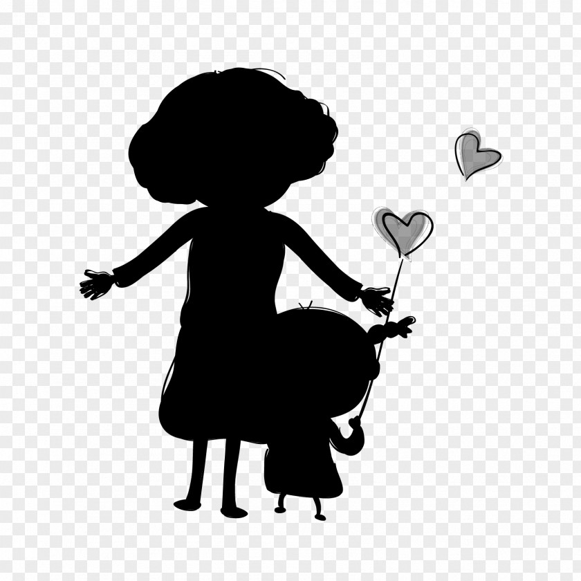 Blackandwhite Child Cartoon Silhouette Happy Font PNG
