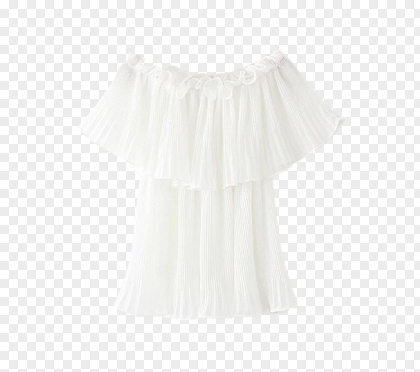 Dress Shoulder Ruffle Sleeve Blouse Skirt PNG