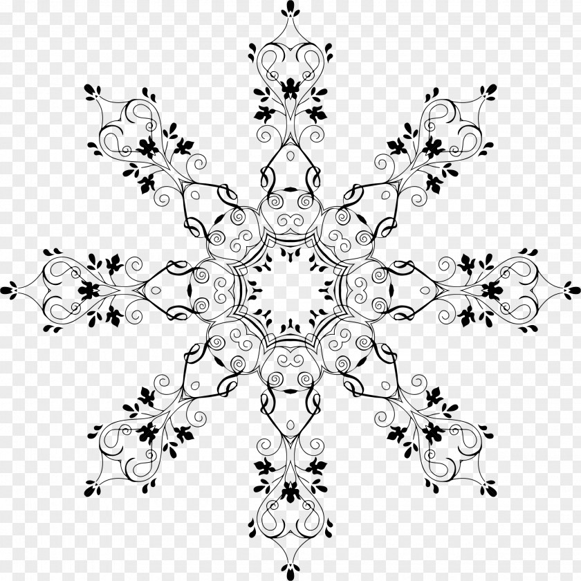Snowflake Flower Clip Art PNG