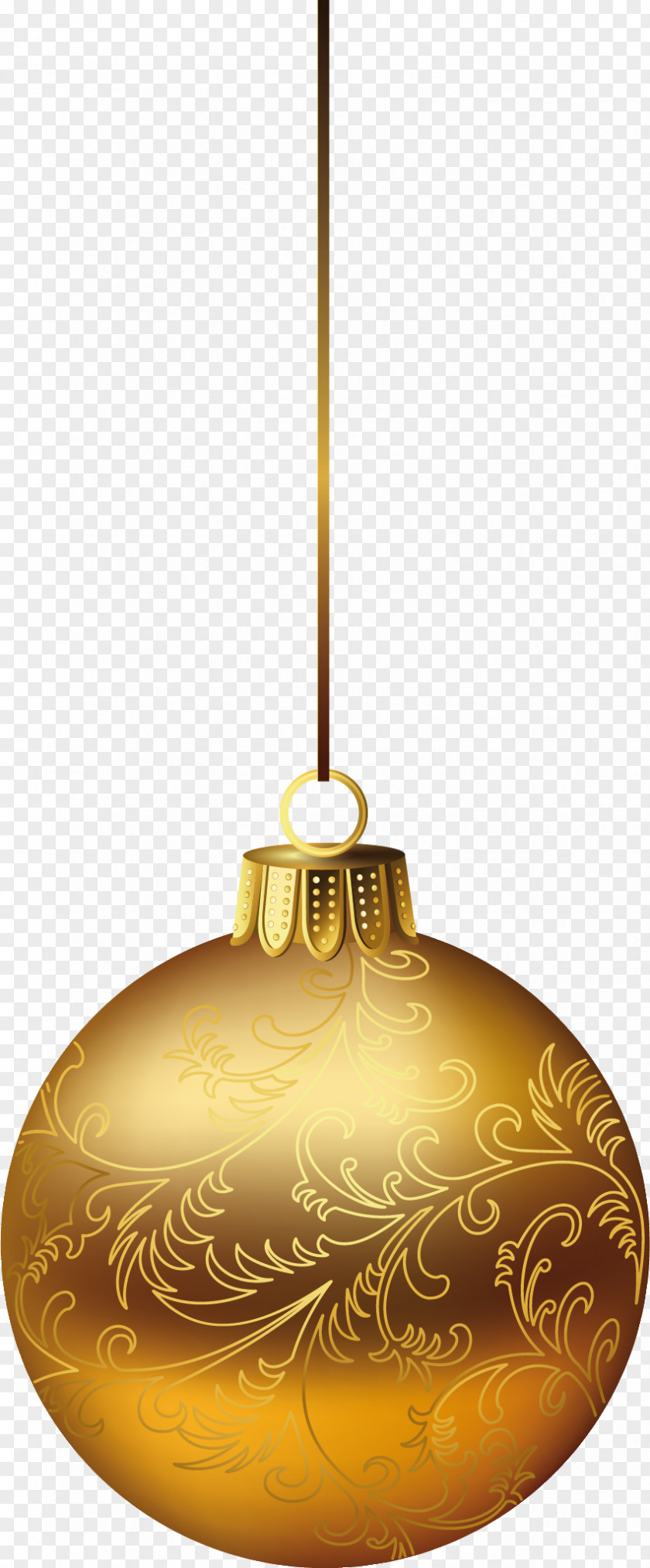 Brass Christmas Ornament Clip Art PNG