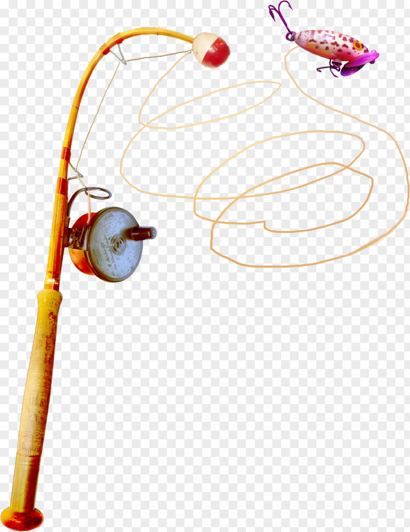 Cartoon Fishing Rod Tackle PNG