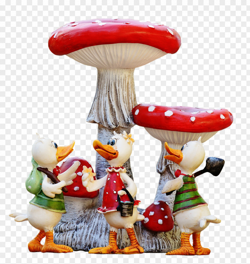 Mushrooms Garden Gnome Monarch Figurine January PNG
