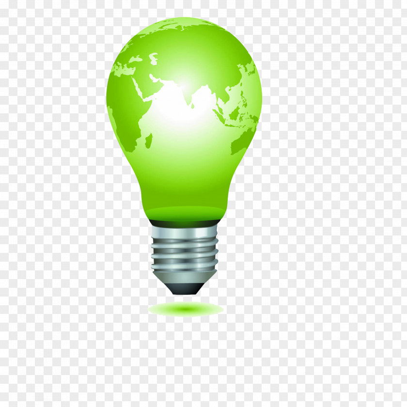 Green Light Bulb Incandescent Stock Photography Clip Art PNG