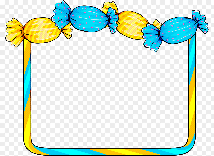 Picture Frame Yellow Blue Background PNG