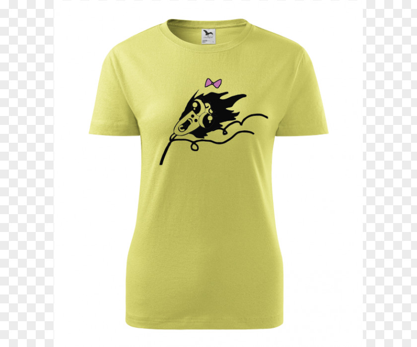 T-shirt Yellow Sleeve White Red PNG