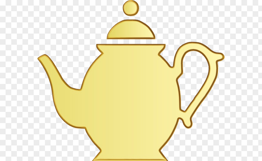 Tableware Kettle Teapot Yellow Clip Art PNG