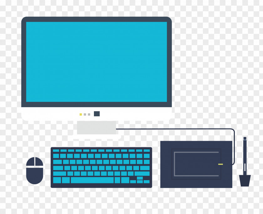 Vector Computer Set Mouse Laptop PNG