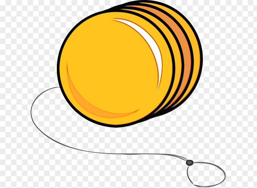 Yellow Wet Ink Line Circle PNG