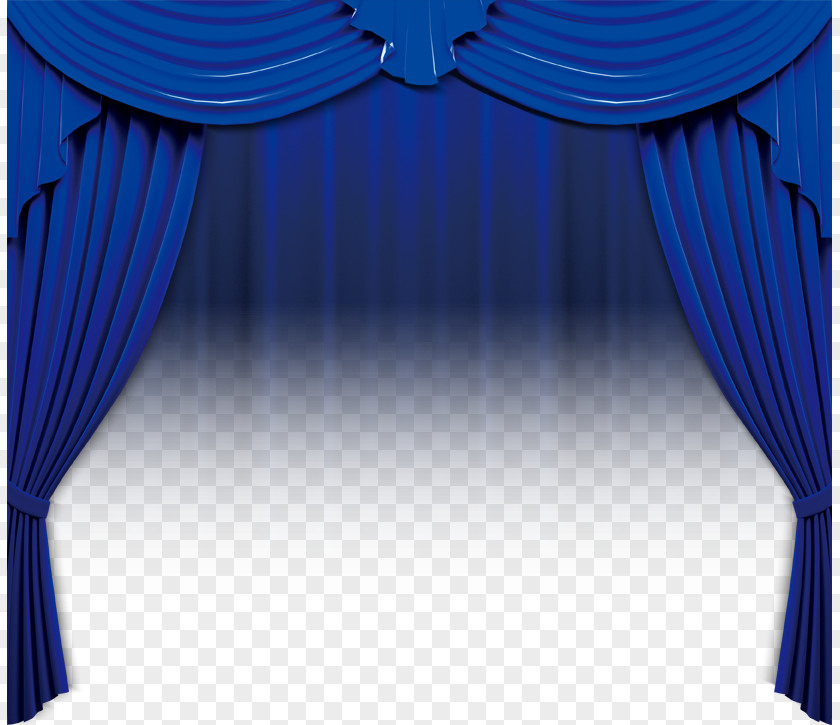 Blue Stage Curtains Theater Drapes And Window Blind Living Room PNG
