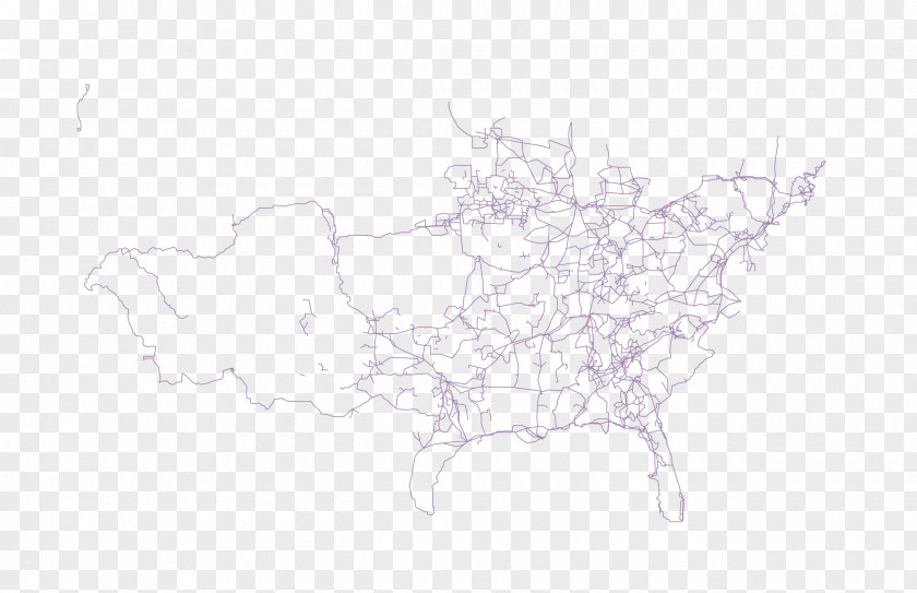 Map Network White Sketch PNG