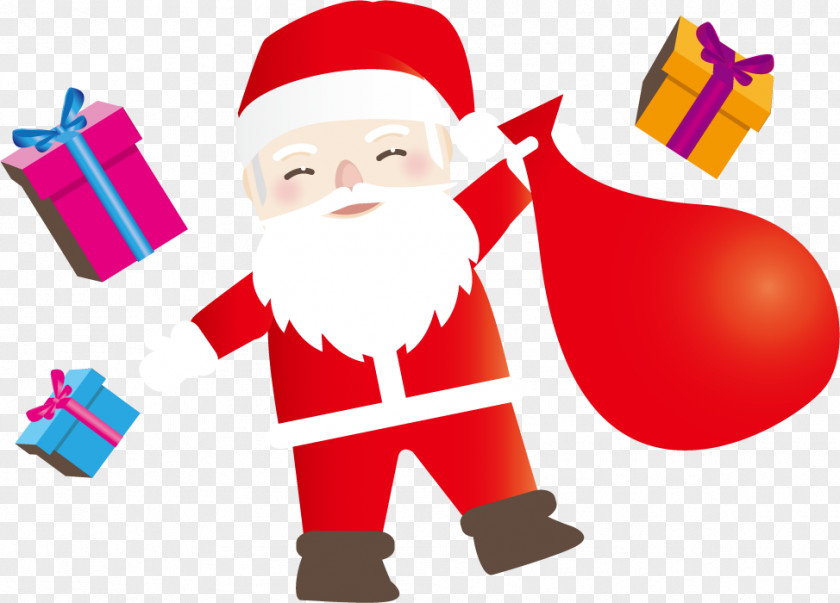 Vector Santa Claus And Gifts Village SantaCon Christmas Ornament Gift PNG