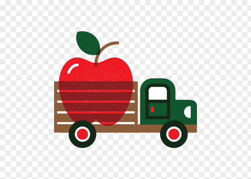 Small Truck Filled With Apple Illustration PNG