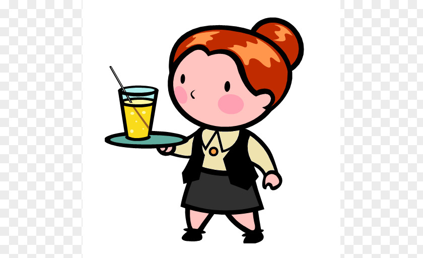 Waiter Cartoon Illustration Clip Art PNG
