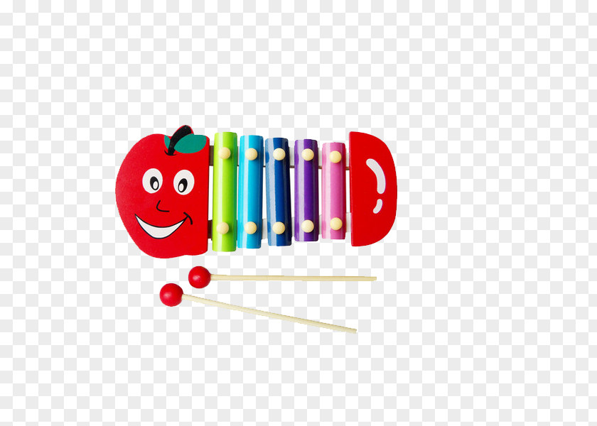 Apple Xylophone Toy Musical Instrument Child PNG