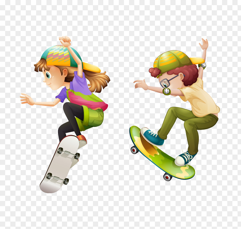 Cartoon Characters,Skateboard Boy Skateboarding Clip Art PNG