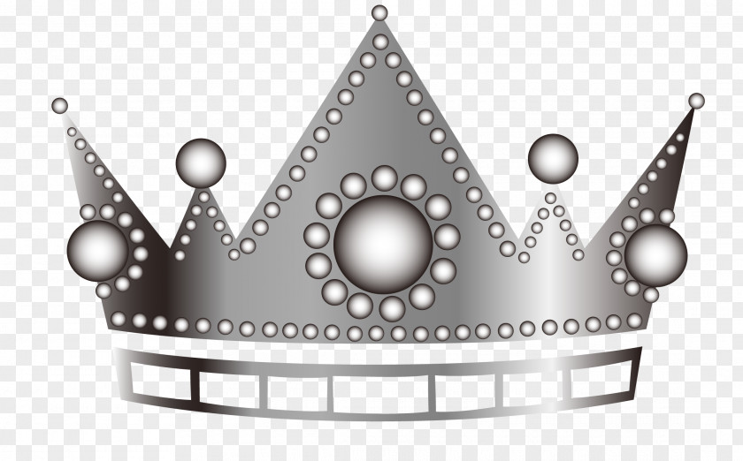 Cartoon Silver Crown Black And White Pattern PNG