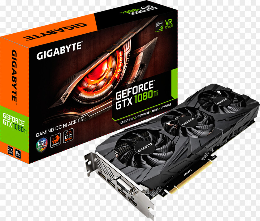 Graphics Cards & Video Adapters Gigabyte GeForce GTX 1080 Ti Gaming OC NVIDIA PNG
