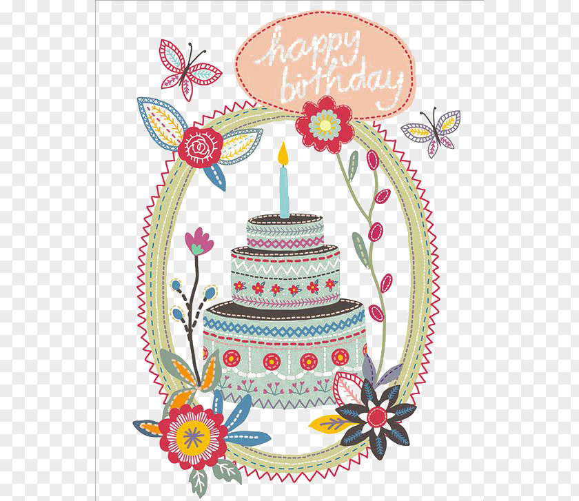 Cartoon Cake Birthday Happy To You Greeting Card Illustration PNG