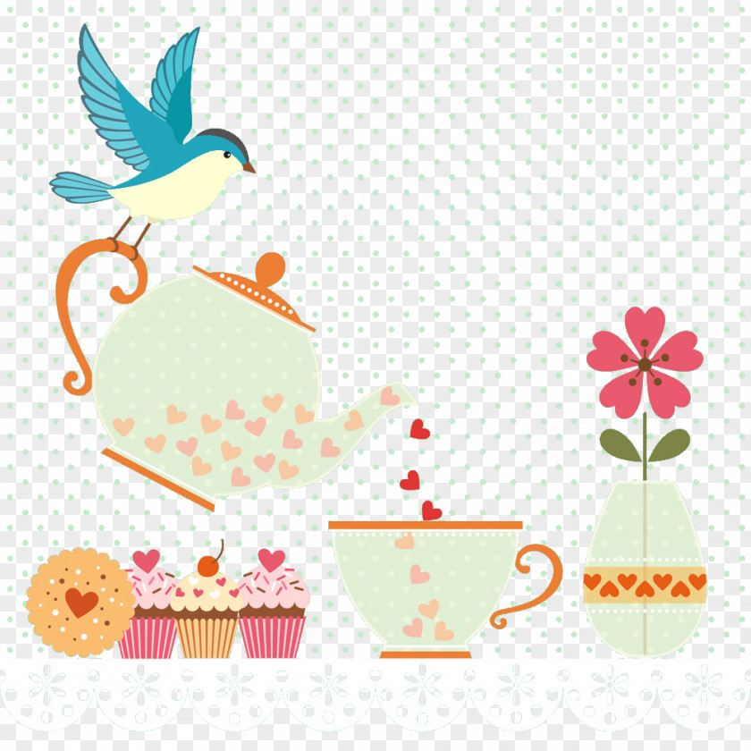 Bird And Tea Cakes Teacake Room Dessert PNG