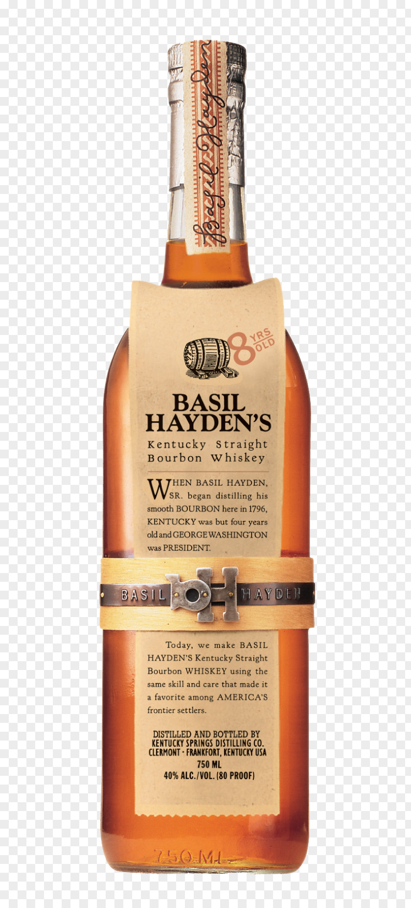 Bottle Basil Hayden's Bourbon Whiskey Rye Distilled Beverage PNG