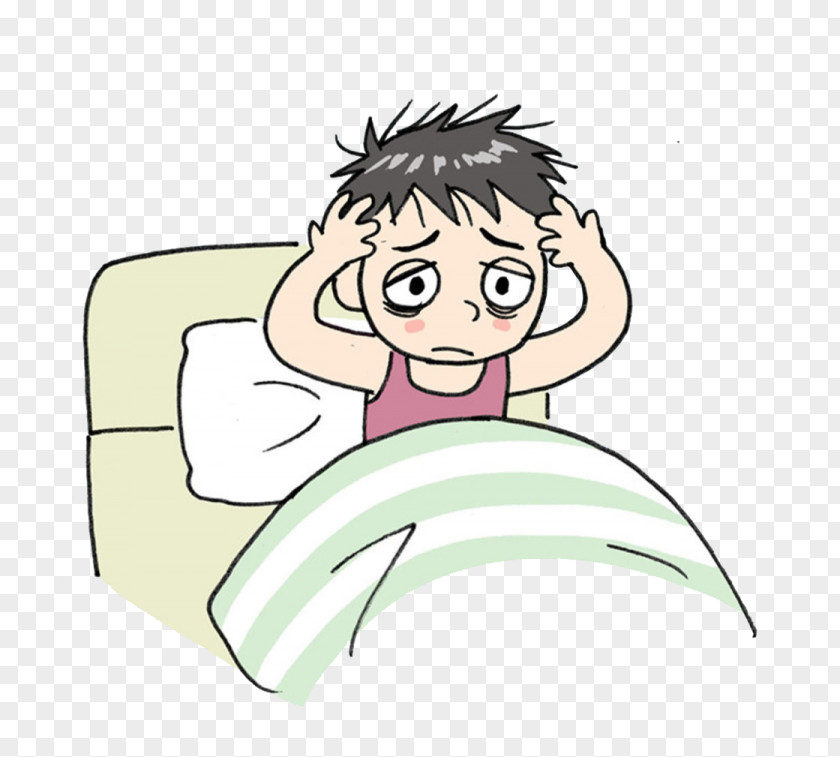 Cartoon Sleep Disorder Deprivation Insomnia Image PNG