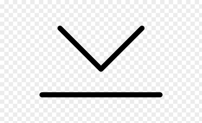 Down Arrow Line Angle Black PNG