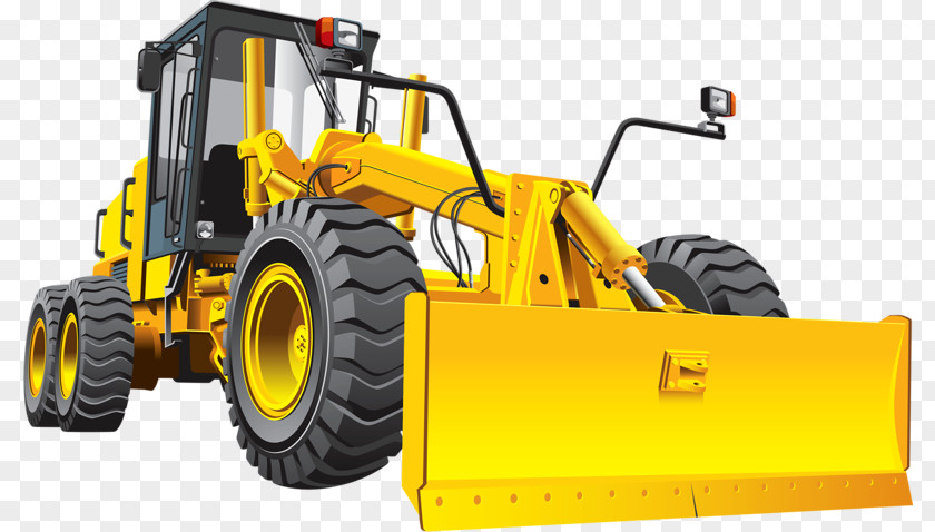 Excavator Grader Road Heavy Equipment Bulldozer Clip Art PNG