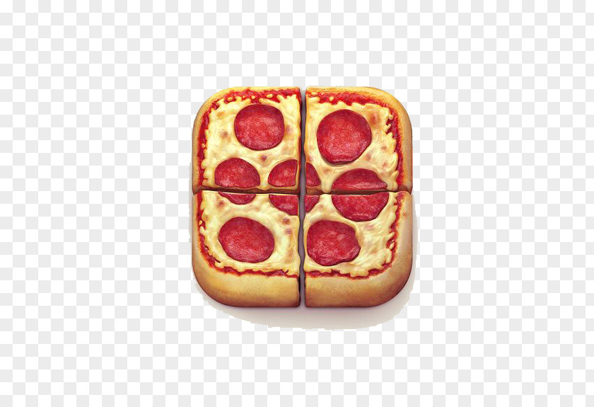 Cheese Pizza Icon Design Mobile App PNG