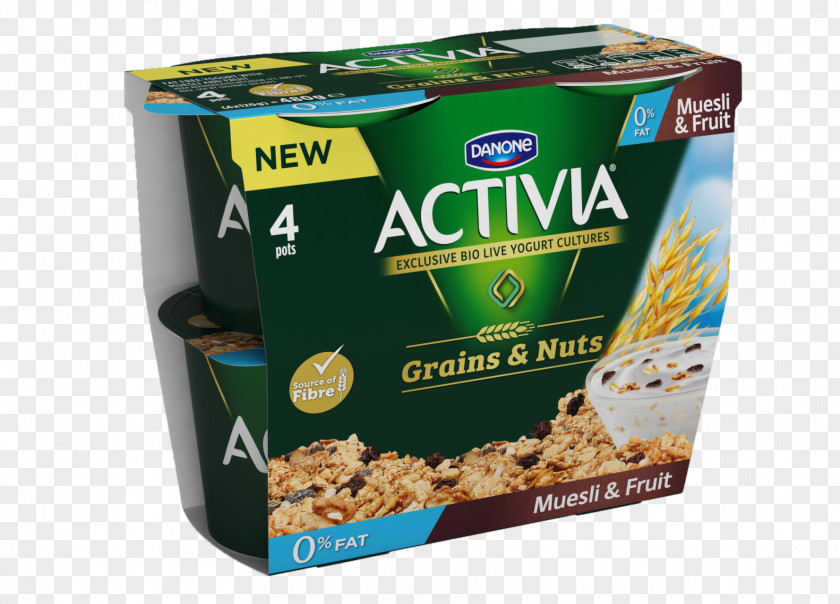 Nuts Package Breakfast Cereal Muesli Vegetarian Cuisine Activia Yoghurt PNG