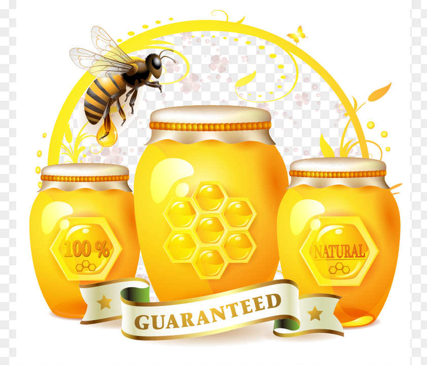 Bees And Honey Jar Bee Royalty-free Illustration PNG