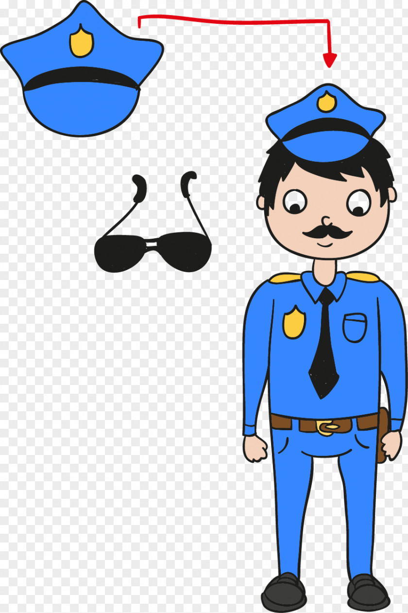 Police Hat And Sunglasses Vector Elements Car Euclidean Badge Icon PNG