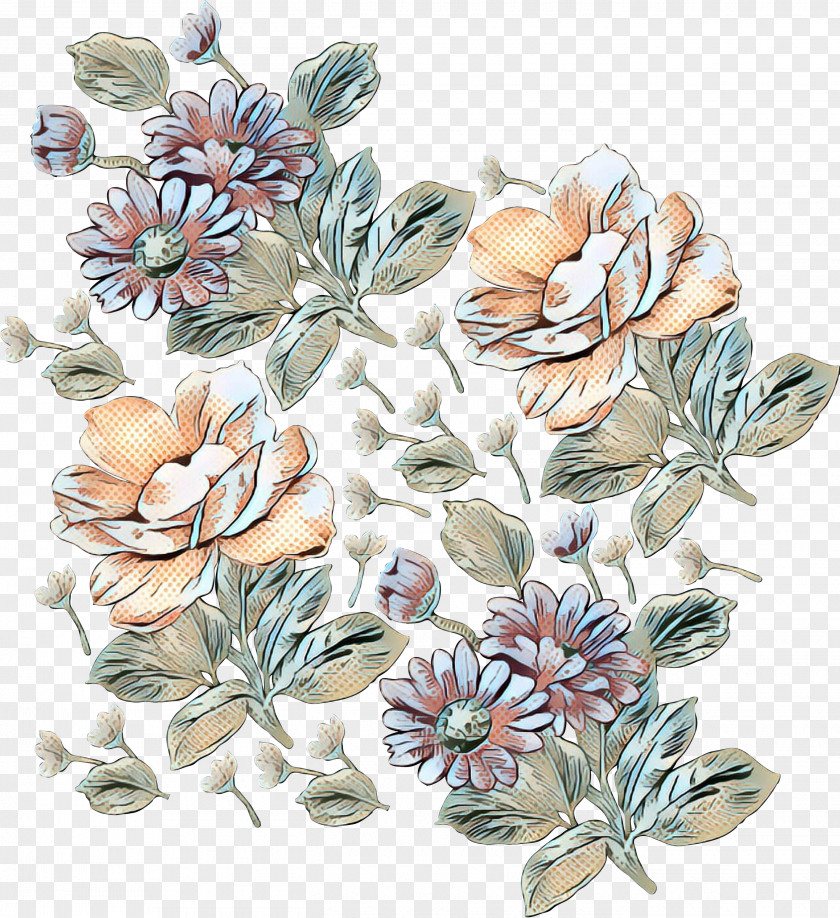 Wildflower Magnolia Floral Retro PNG