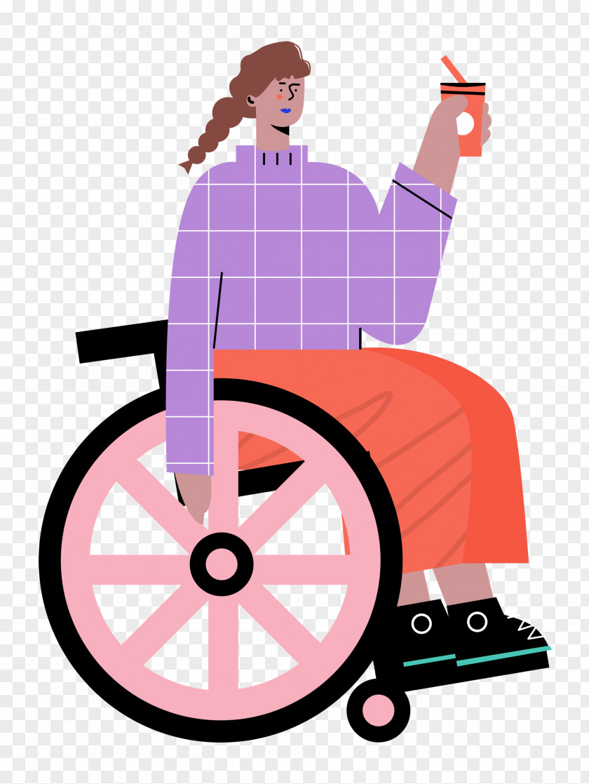 Sitting On Wheelchair Woman Lady PNG