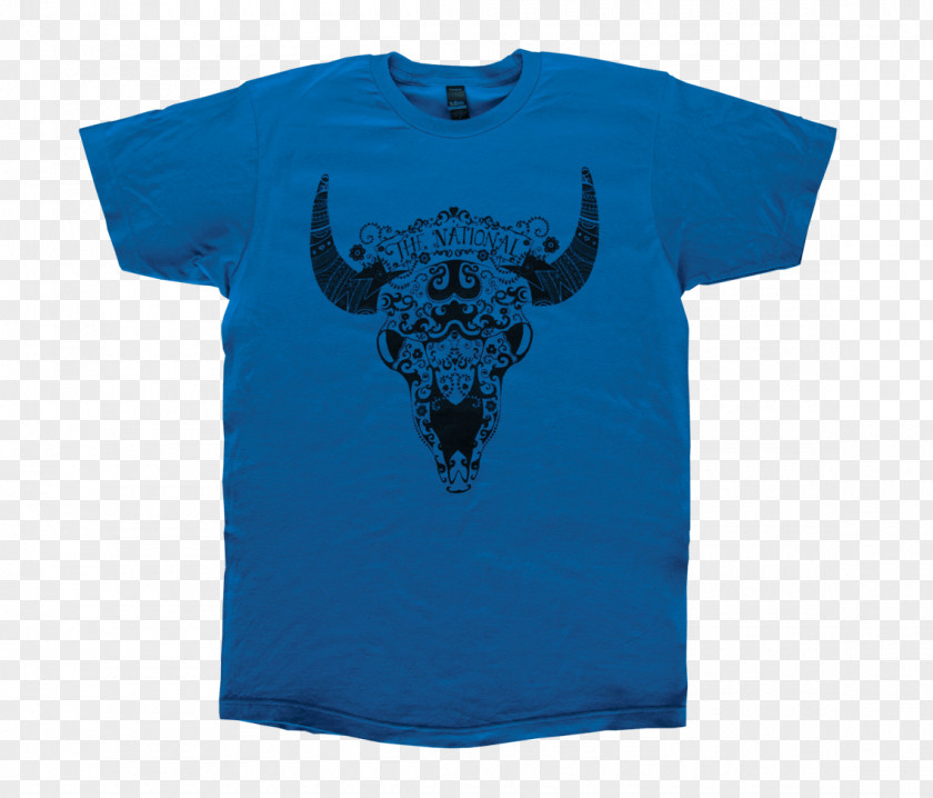 Bison T-shirt Aqua Electric Blue Cobalt PNG