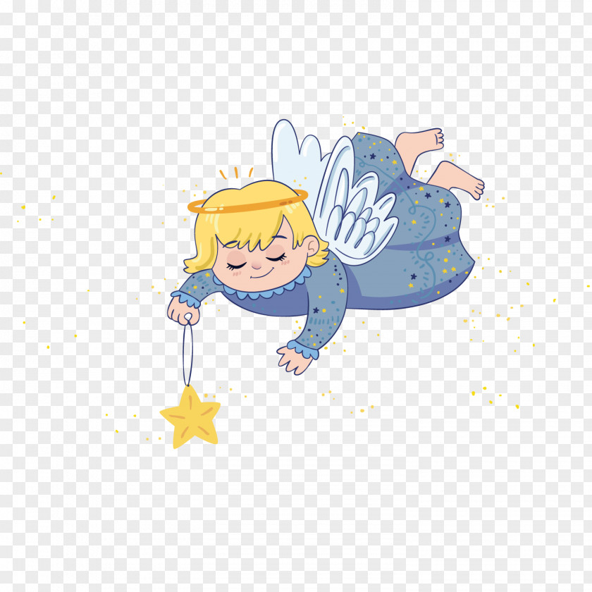 Hand Drawn Angel Star Cartoon Clip Art PNG