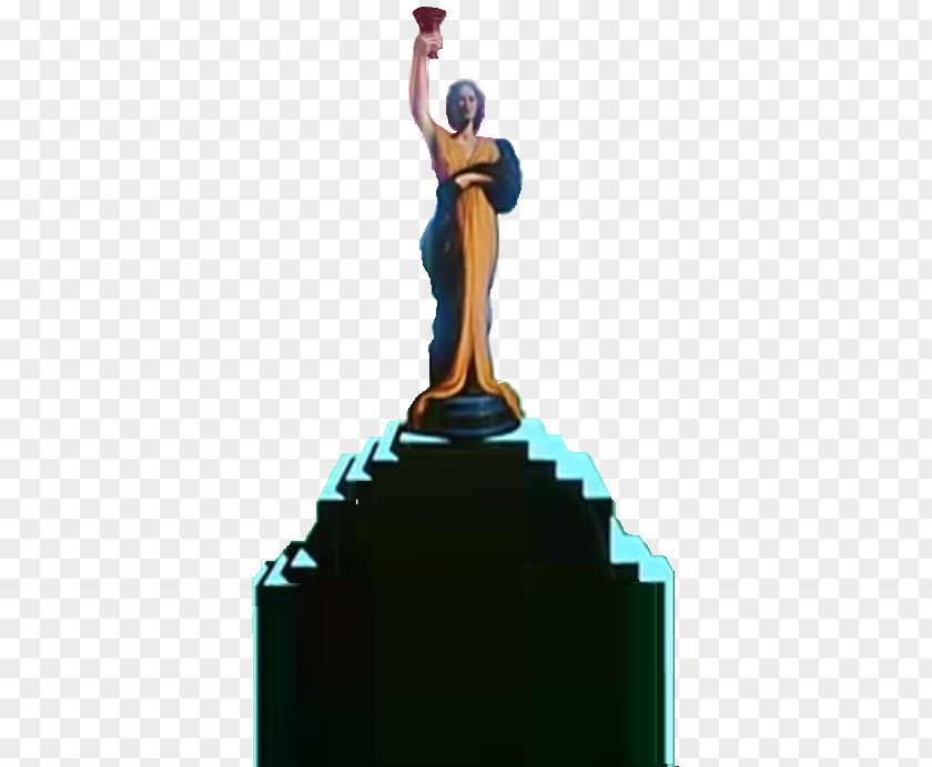 Watercolor Mountains Statue Trophy PNG