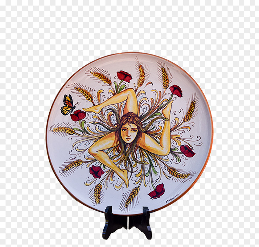 Plate Ceramica Di Caltagirone Trinacria Centrepiece PNG